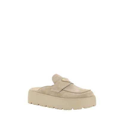 Beige Rubber Platform Loafers