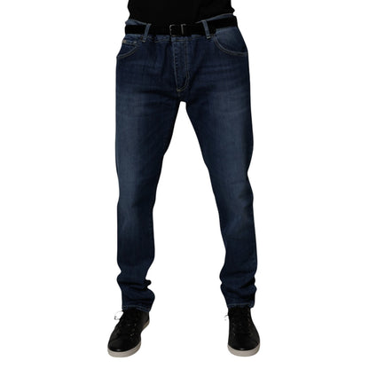 Blue Washed Cotton Stretch SkinnyDenim Jeans