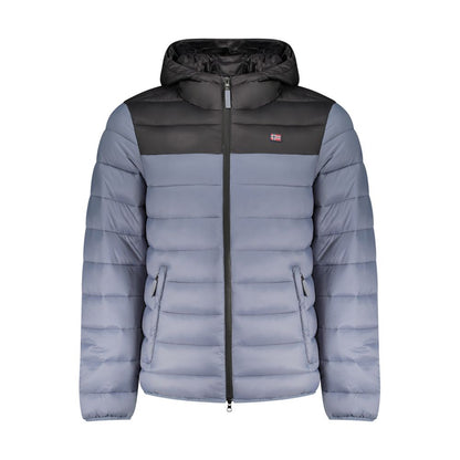 Blue Polyamide Men Jacket