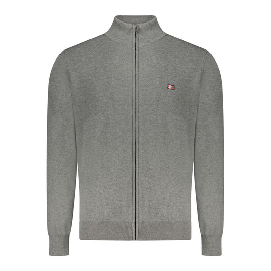 Gray Polyester Men Cardigan