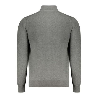 Gray Polyester Men Cardigan