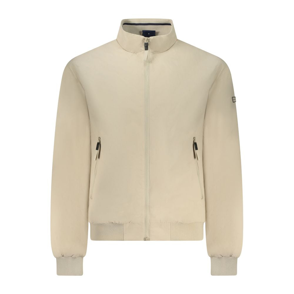 Beige Cotton Men Jacket