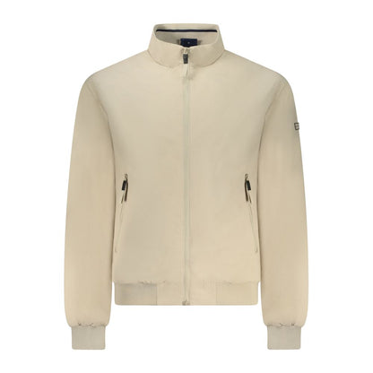 Beige Cotton Men Jacket