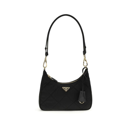Black Recycled Polyamide Shoulder Bag
