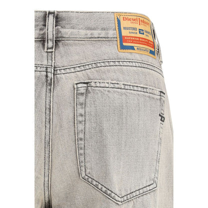 Gray Cotton Flared Jeans