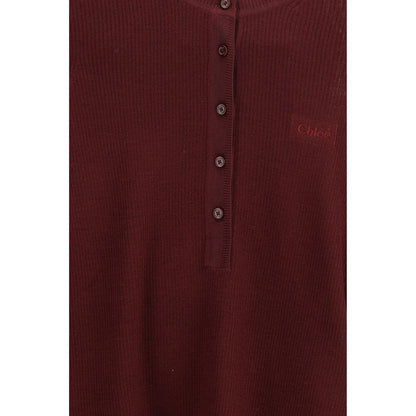 Bordeaux Wool Long Sleeve T-Shirt
