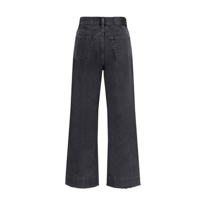 Black Cotton High-Waisted Jean