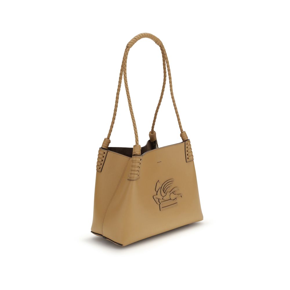 Beige Calf Leather Bos Taurus Shoulder Bag