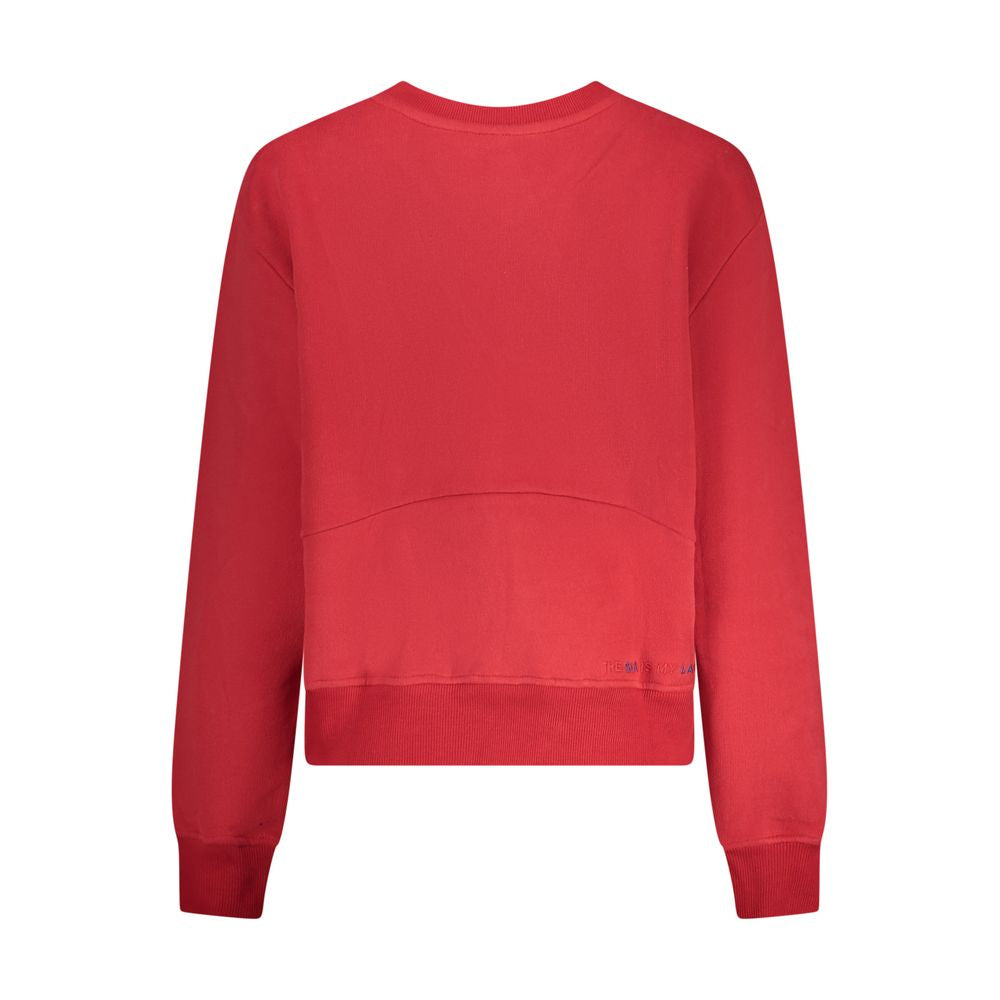 Red Cotton Women Sweatshirt