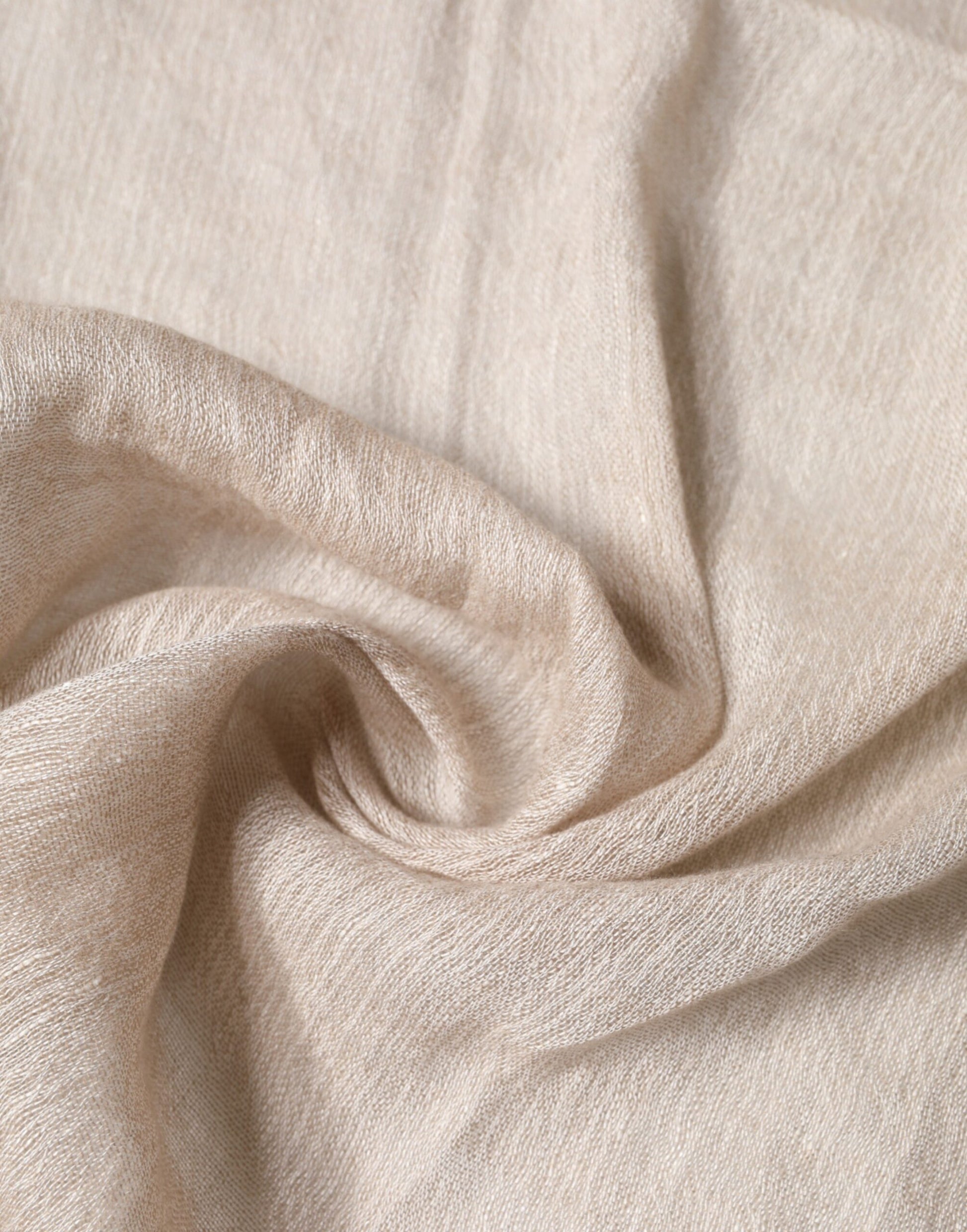 Beige Linen Neck Wrap Men Shawl Fringe Scarf