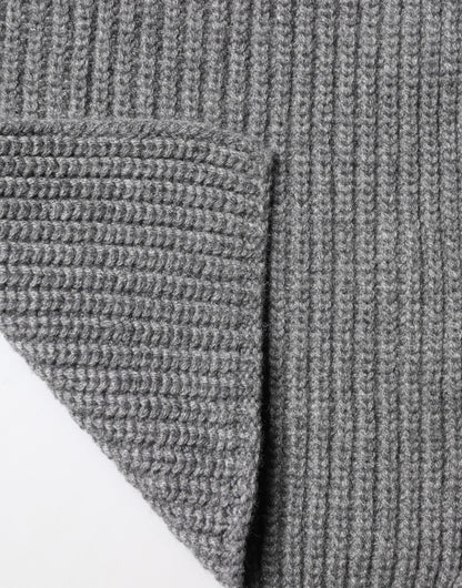 Gray Cashmere Knit Neck Wrap Shawl Scarf