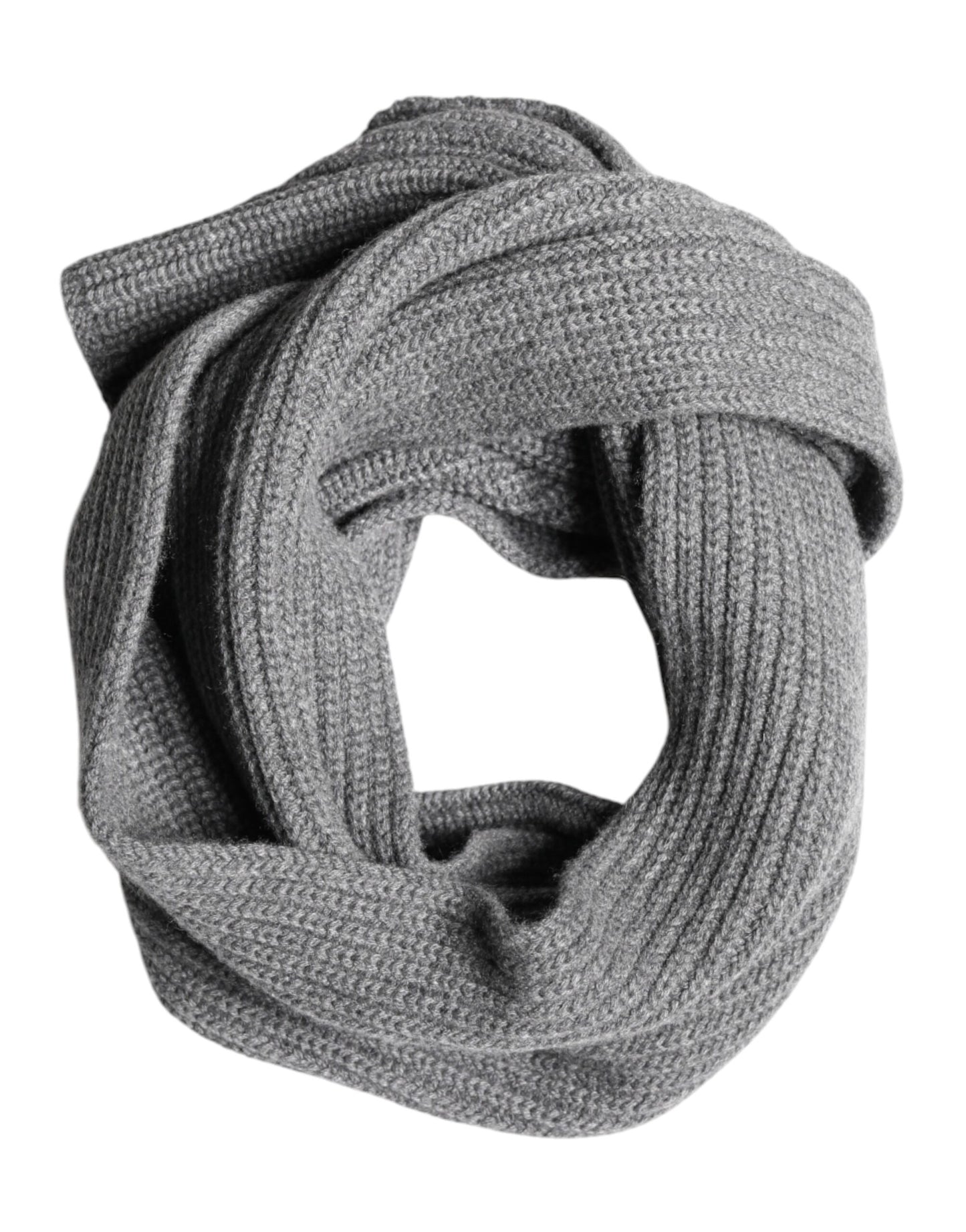 Gray Cashmere Knit Neck Wrap Shawl Scarf
