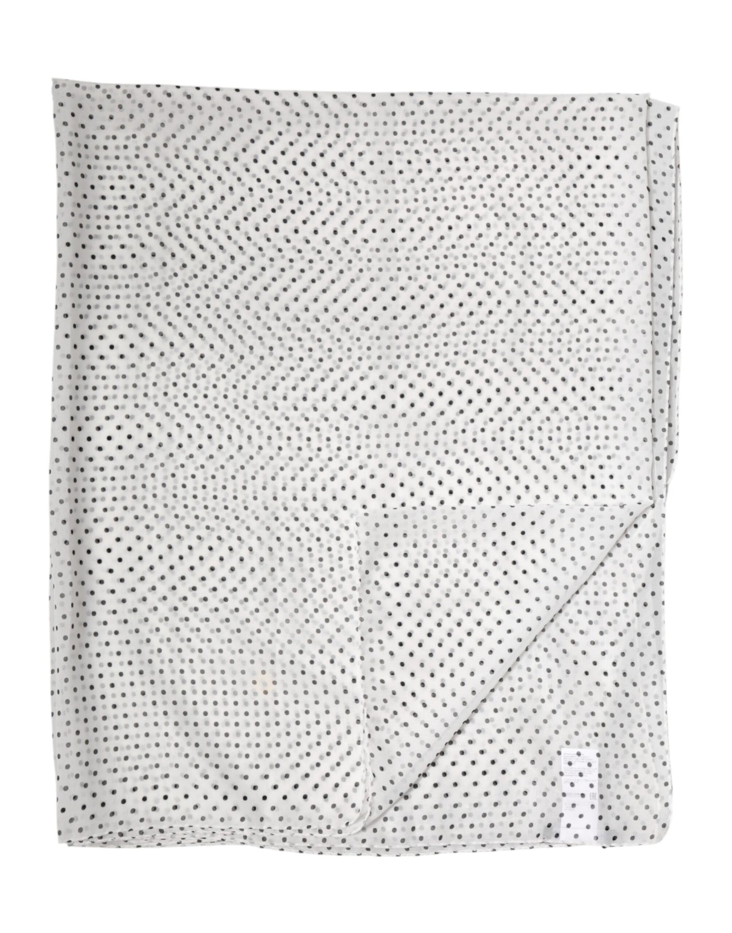 White Polka Dot Polyester Shawl Scarf