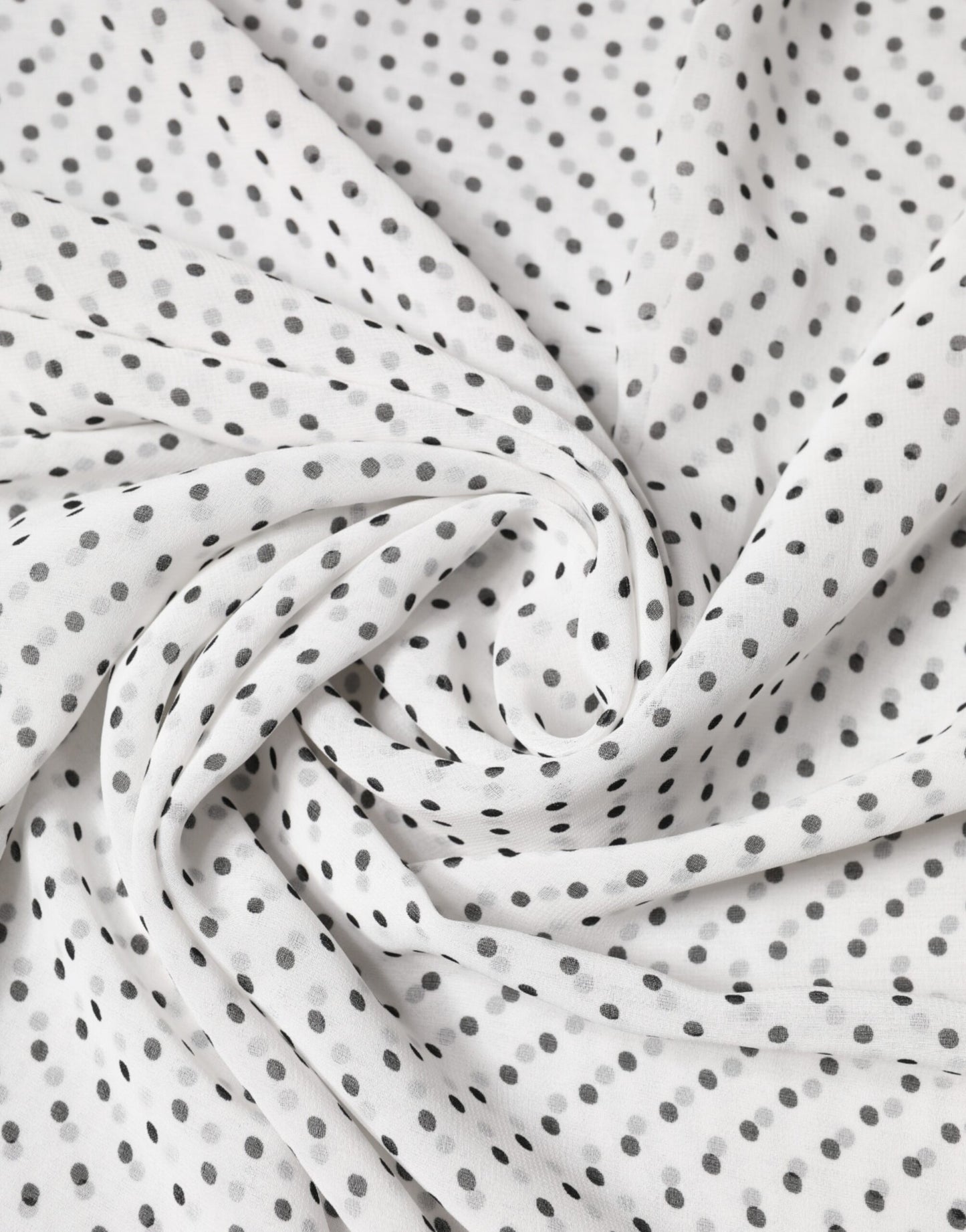 White Polka Dot Polyester Shawl Scarf