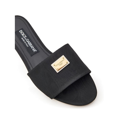 Black Polyester Slippers