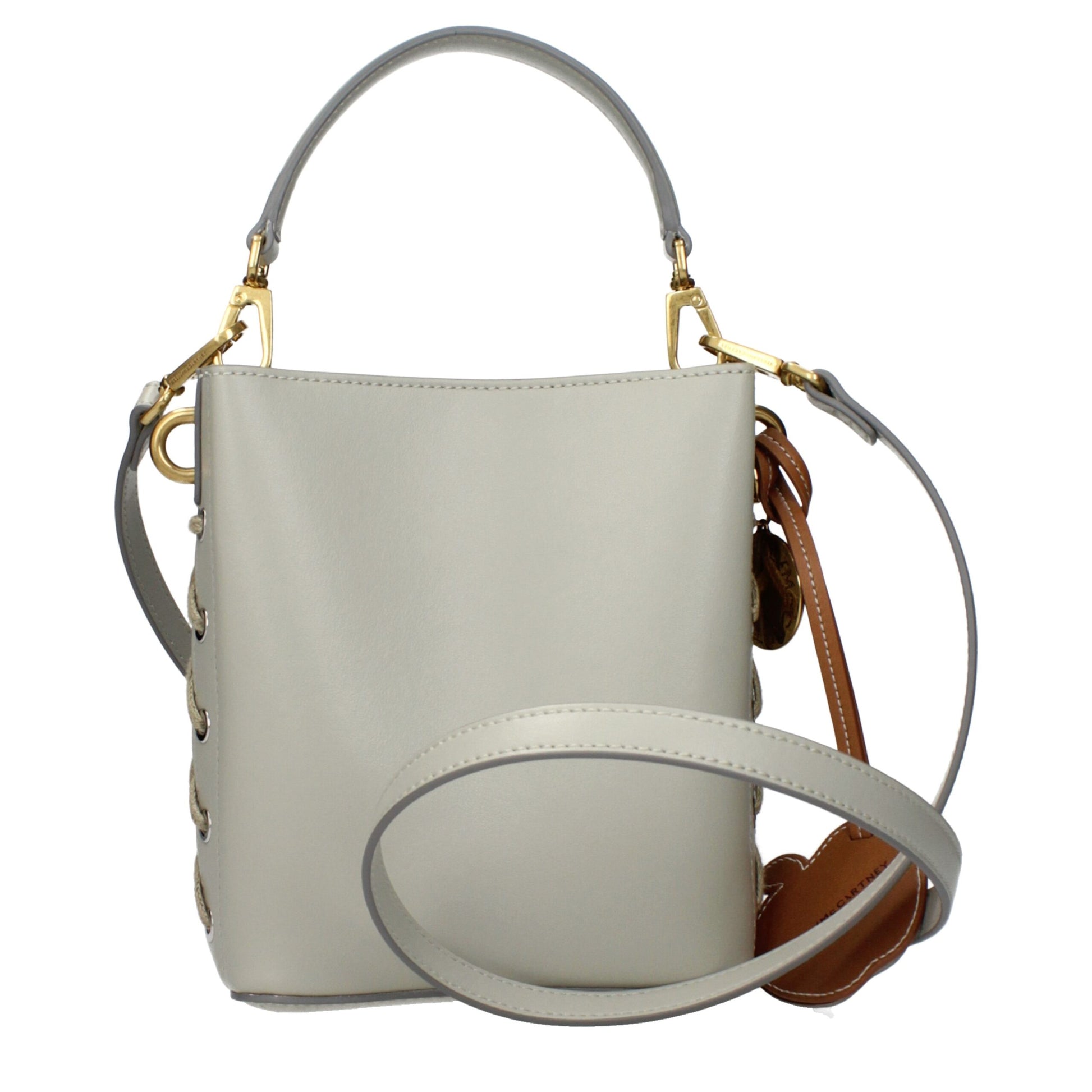 Gray Leather Handbag