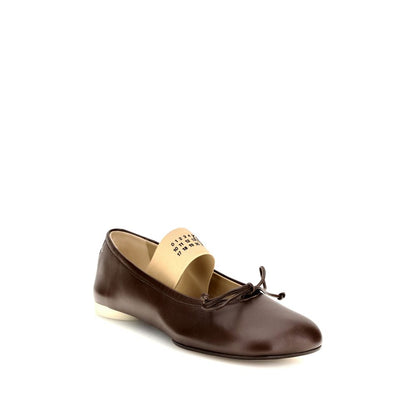 Brown Calf Leather Bos Taurus Ballet Flats