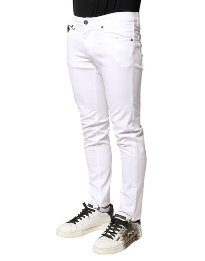 White Cotton Stretch Skinny Denim Men Jeans