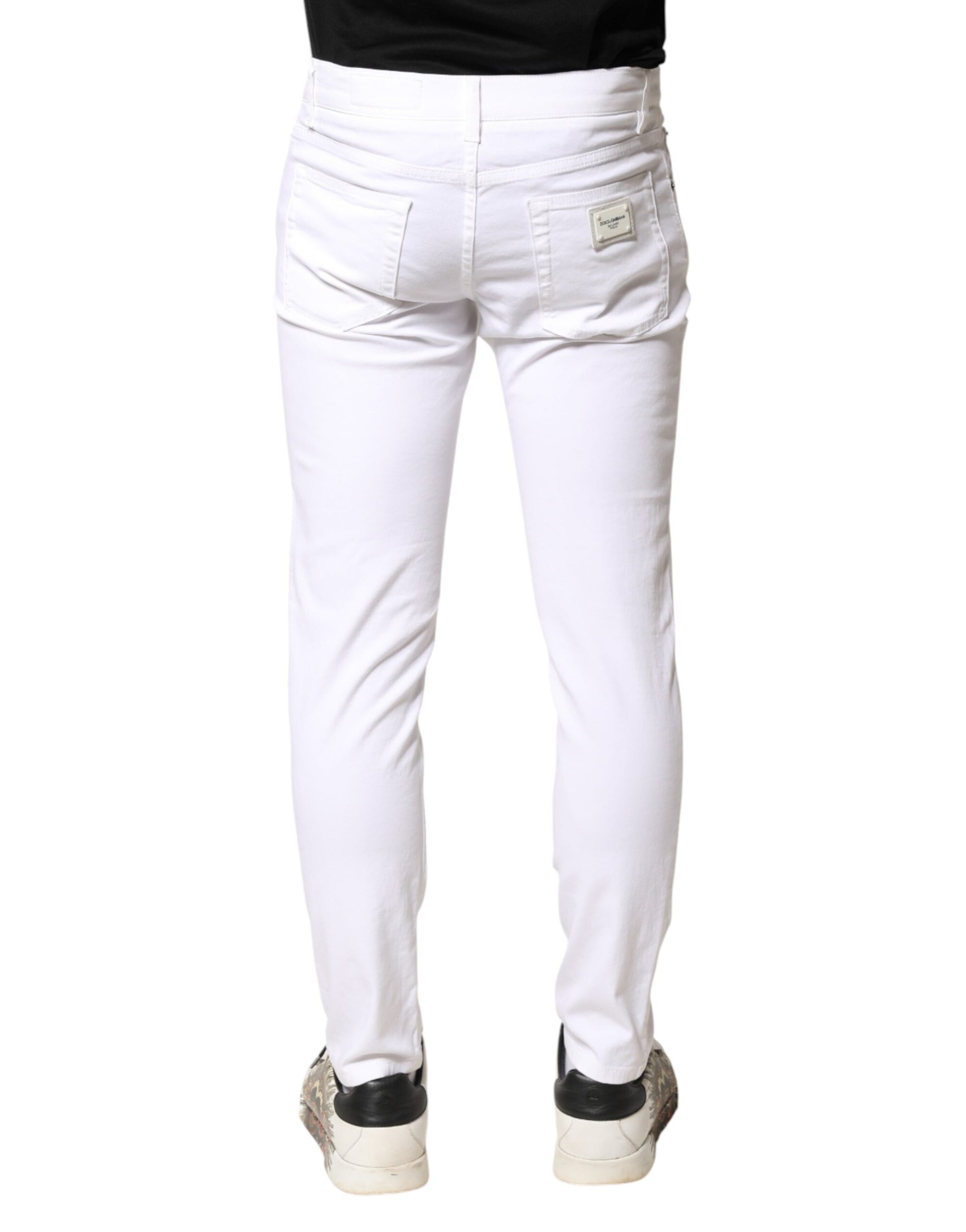 White Cotton Stretch Skinny Denim Men Jeans