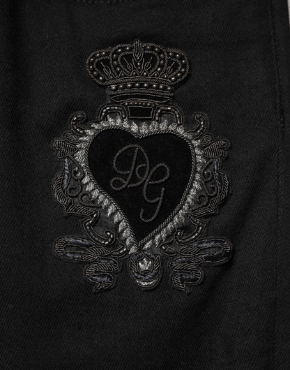 Black Sacred Heart Men Cotton Denim Jeans