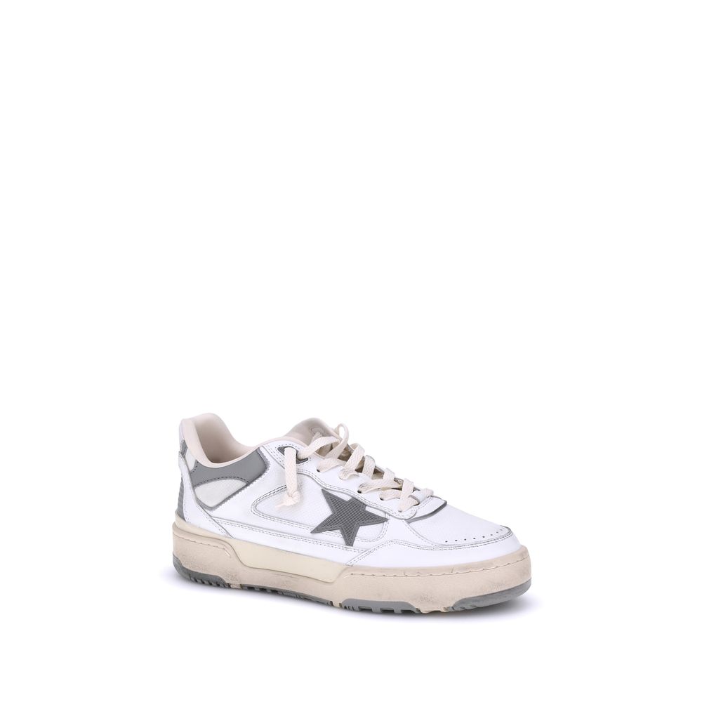Gray Calf Leather Bos Taurus Chunky Sneakers