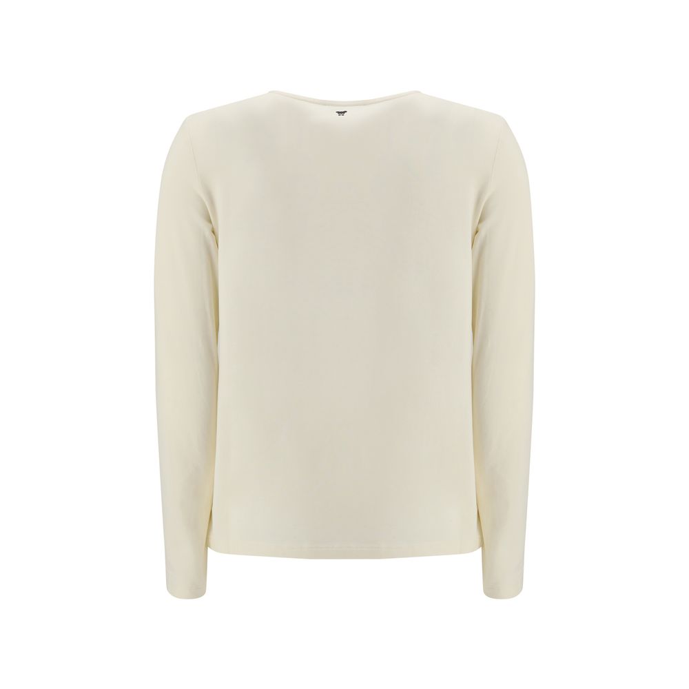 Cream Cotton Long Sleeve T-Shirt