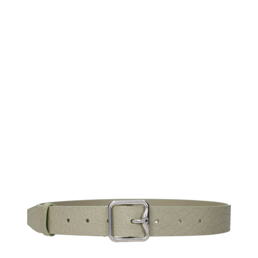 Green Leather Regular Belt
