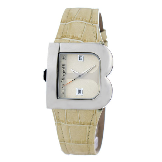 Beige Leather Dress Watch