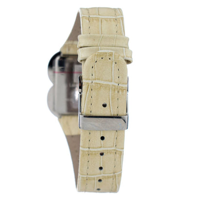 Beige Leather Dress Watch