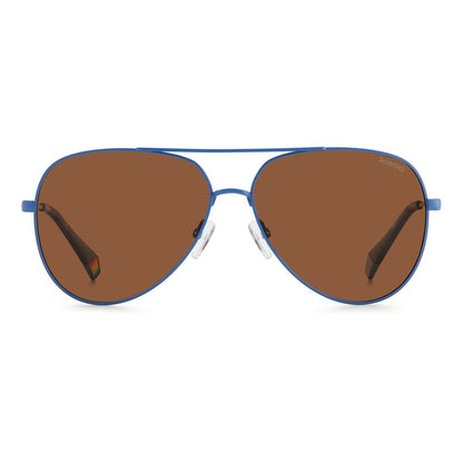 Blue Stainless Steel Sunglasses