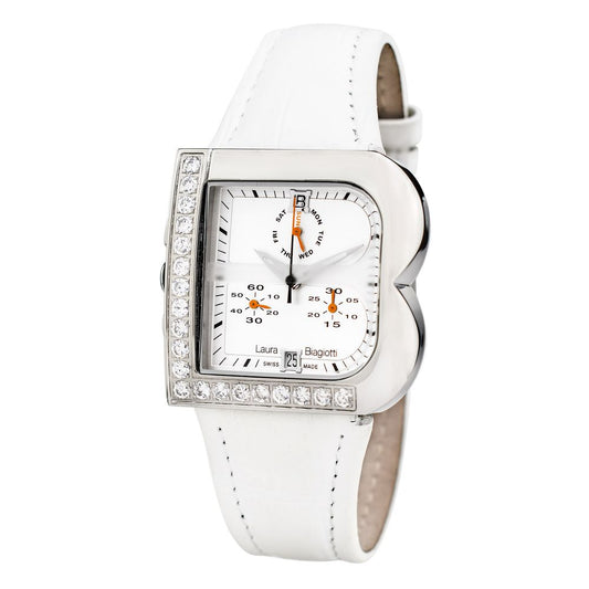 White Leather Dress Watch