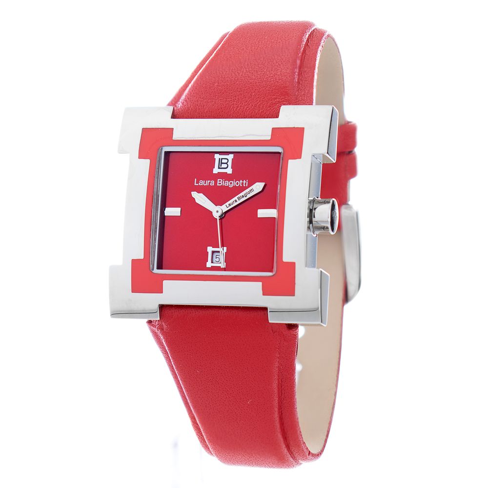 Red Leather Dress Watch