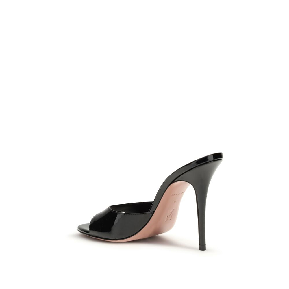 Black Calf Leather Bos Taurus Stiletto Heel Sandals