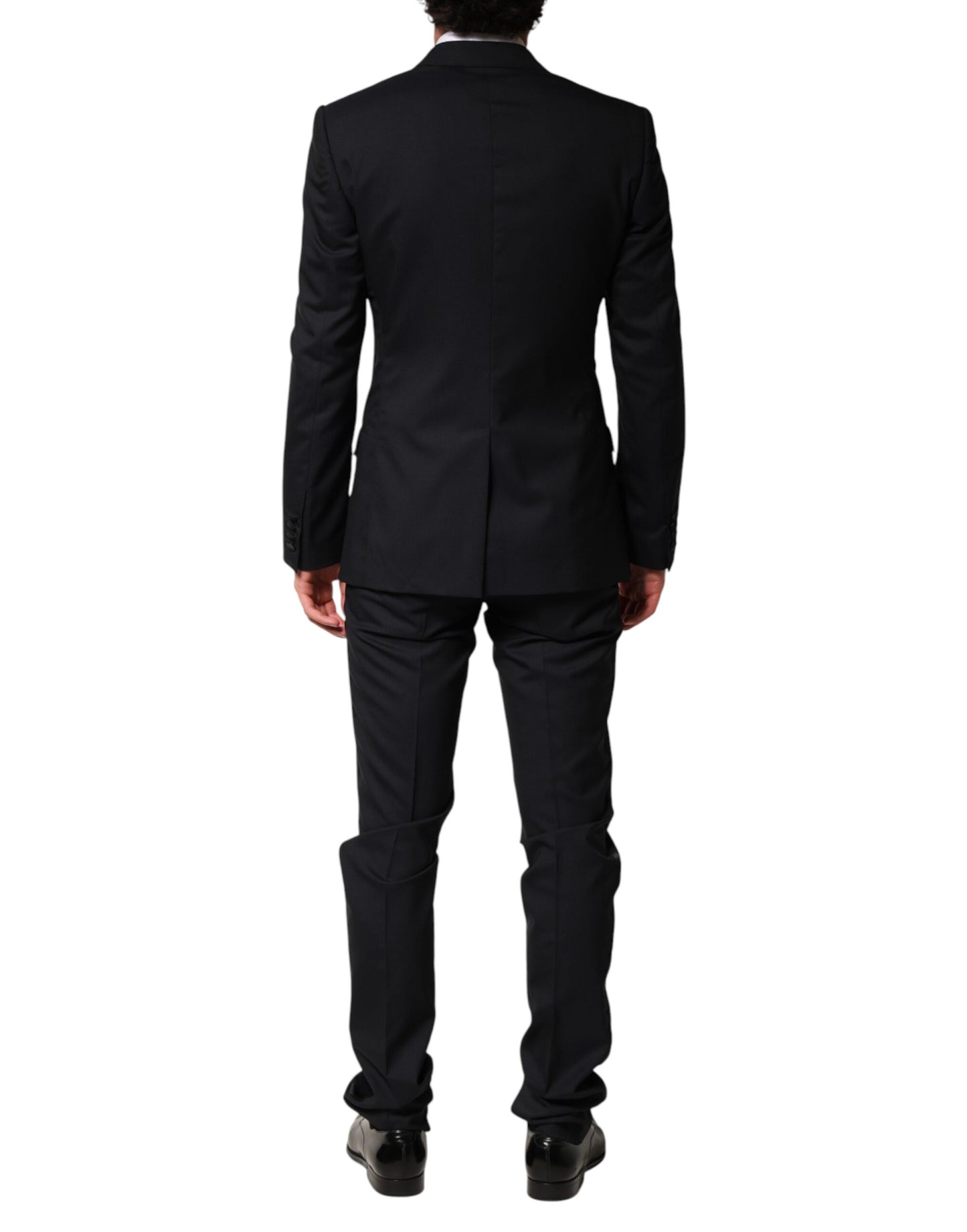 Black Wool Single Breasted 3 Piece Men Suit
