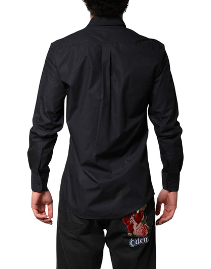 Black Cotton Long Sleeves Dress Formal Shirt
