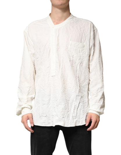 White Cotton Men Long Sleeves Men Shirt