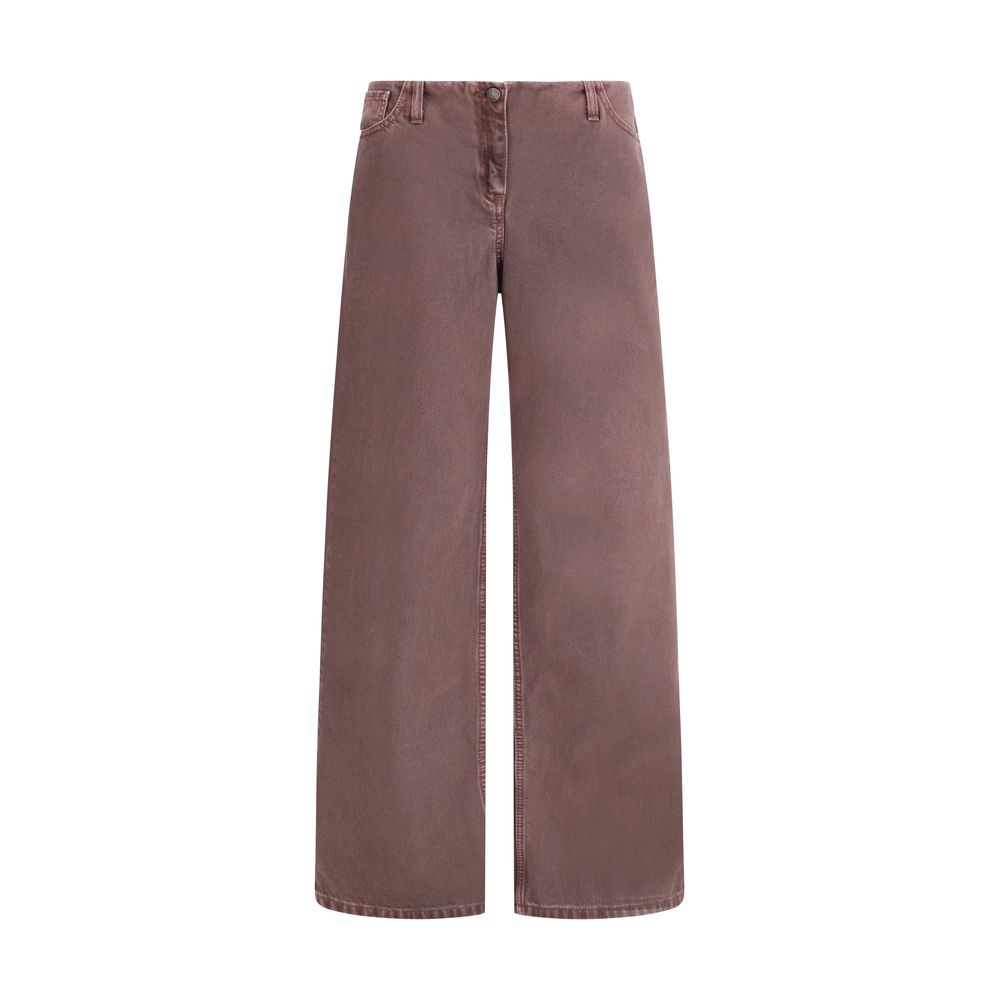 Brown Cotton Relaxed Fit Jeans