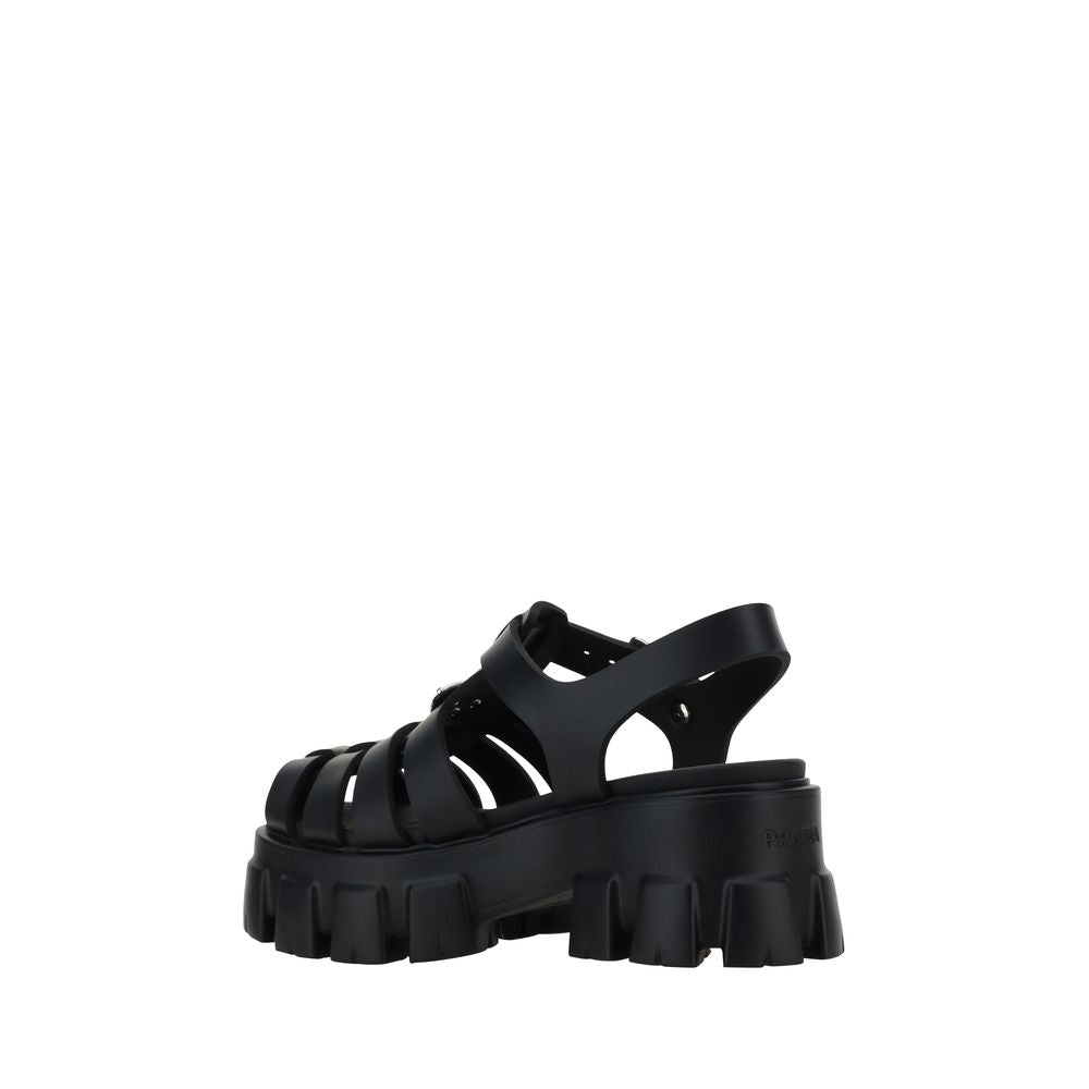 Black Acetate Platform Sandals