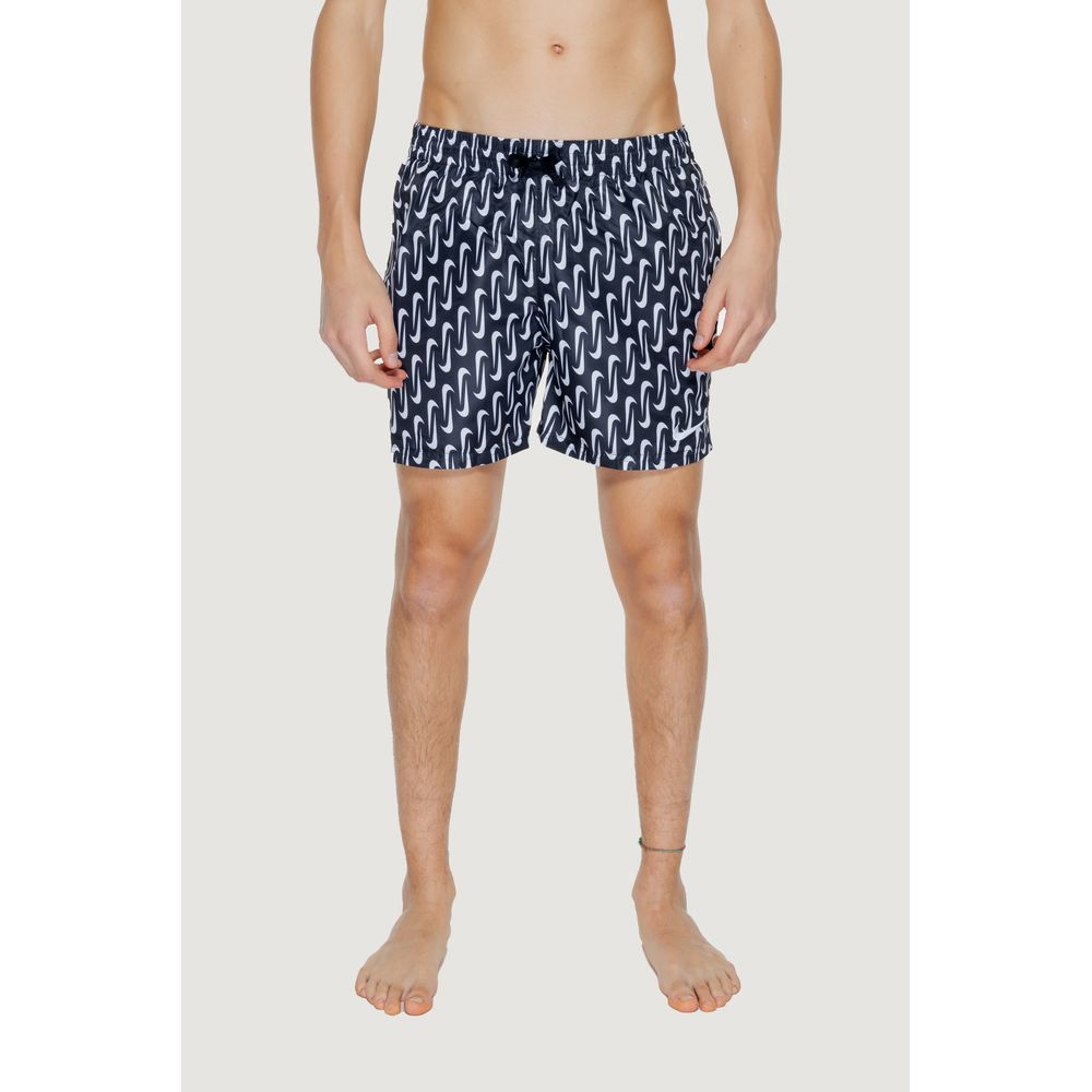 Black Polyester Swim Shorts