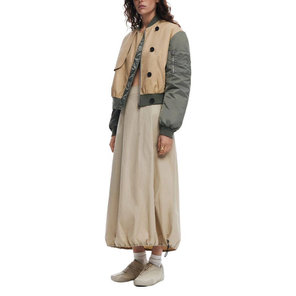 Beige Cotton Long Skirt