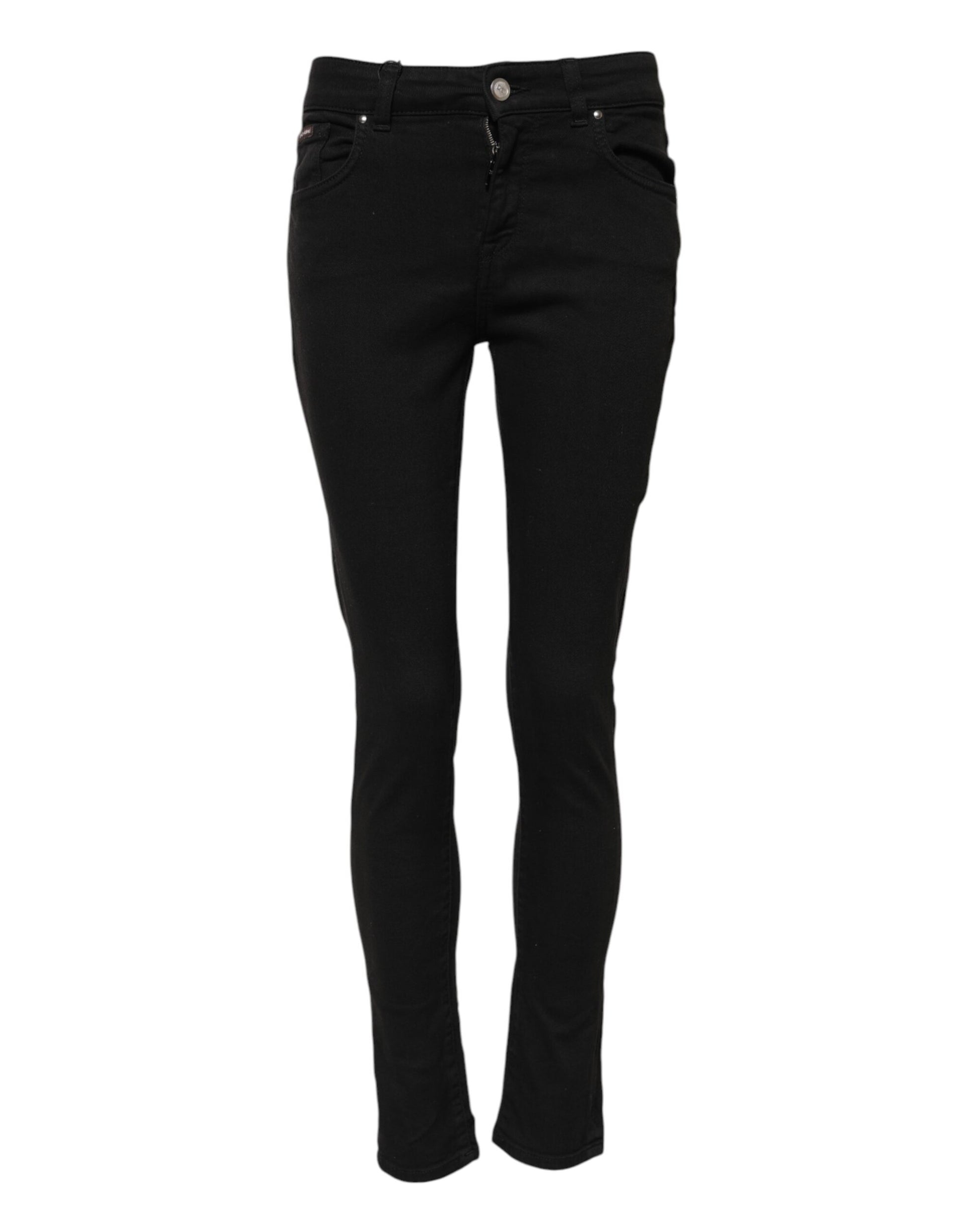 Black Cotton Casual Skinny Denim Jeans