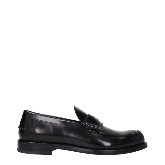 Black Leather Slip-On Loafers