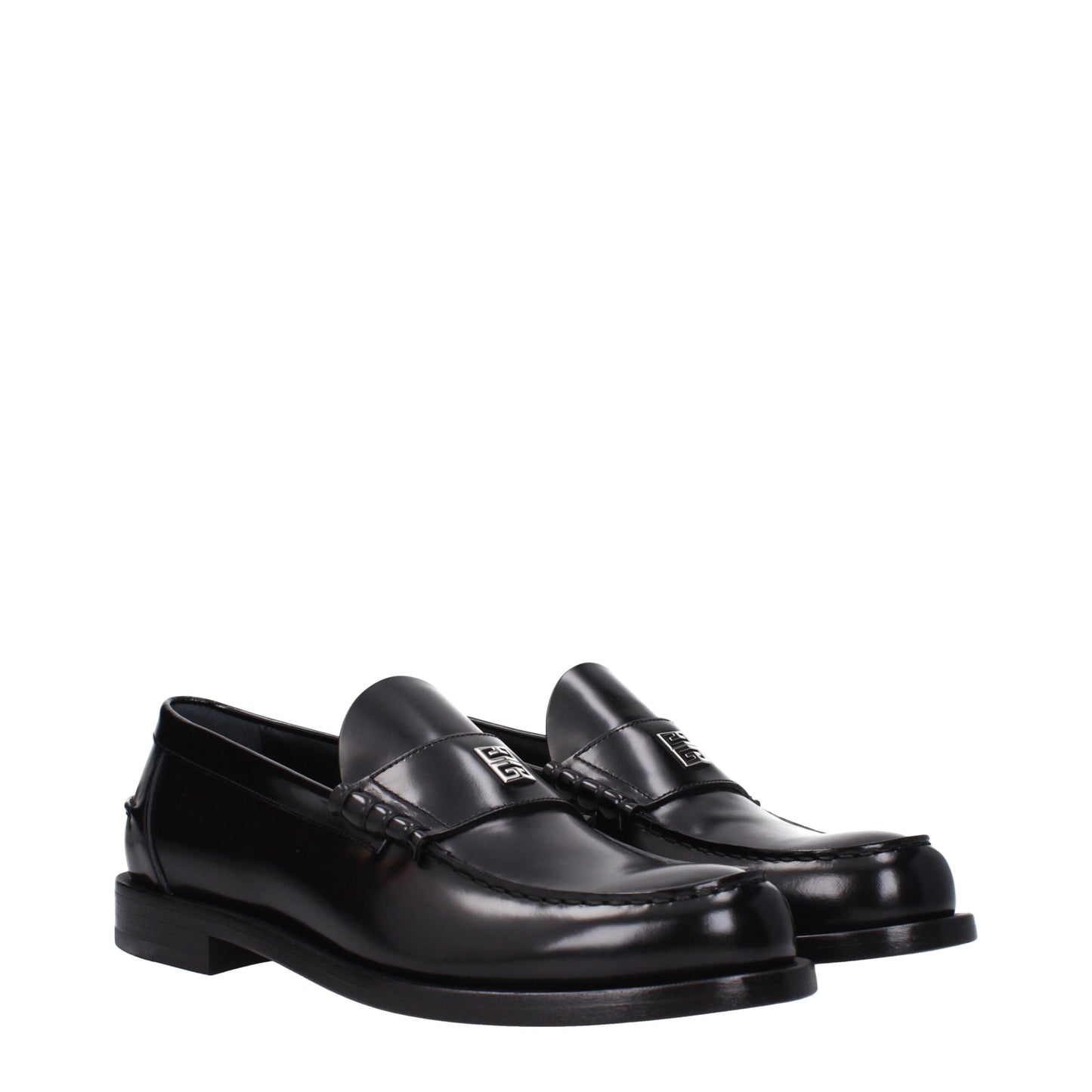Black Leather Slip-On Loafers