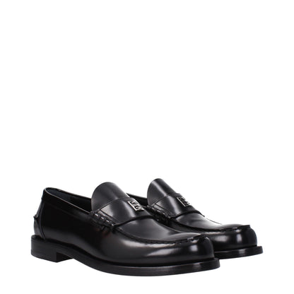 Black Leather Slip-On Loafers