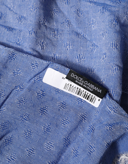 Blue Lace Stole Cotton Neck Wrap Shawl Scarf