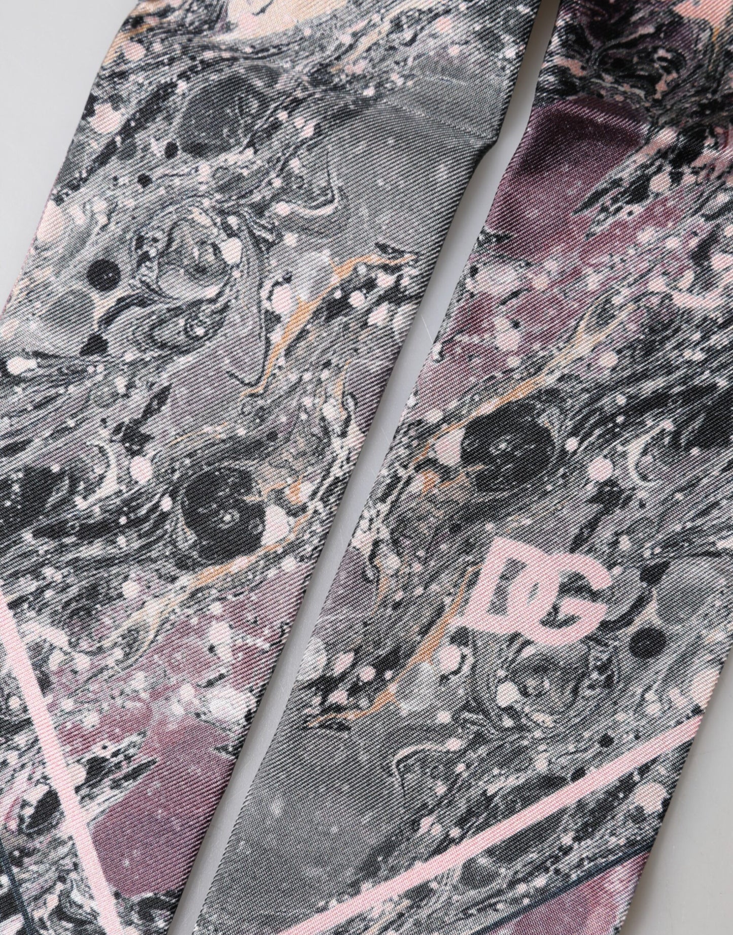 Multicolor Marble Neck Silk Wrap Foulard Scarf