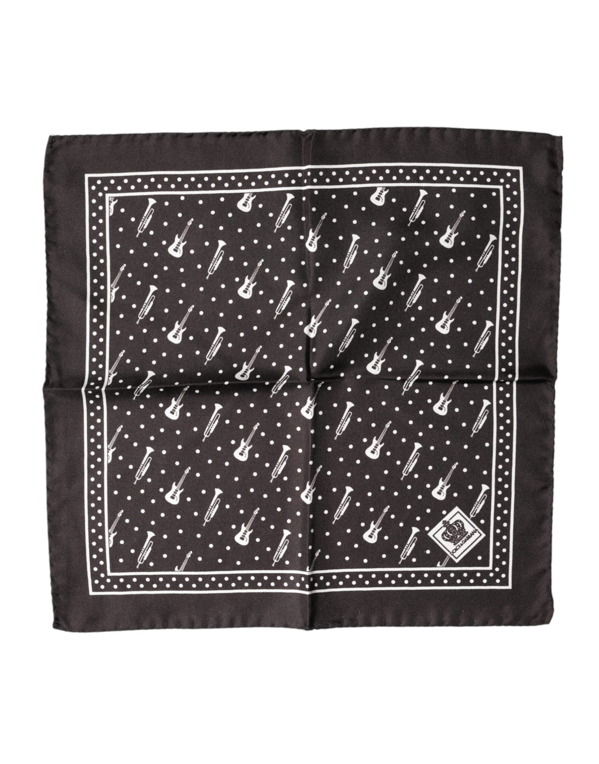 Black Guitar Trumpet Men Handkerchief Scarf