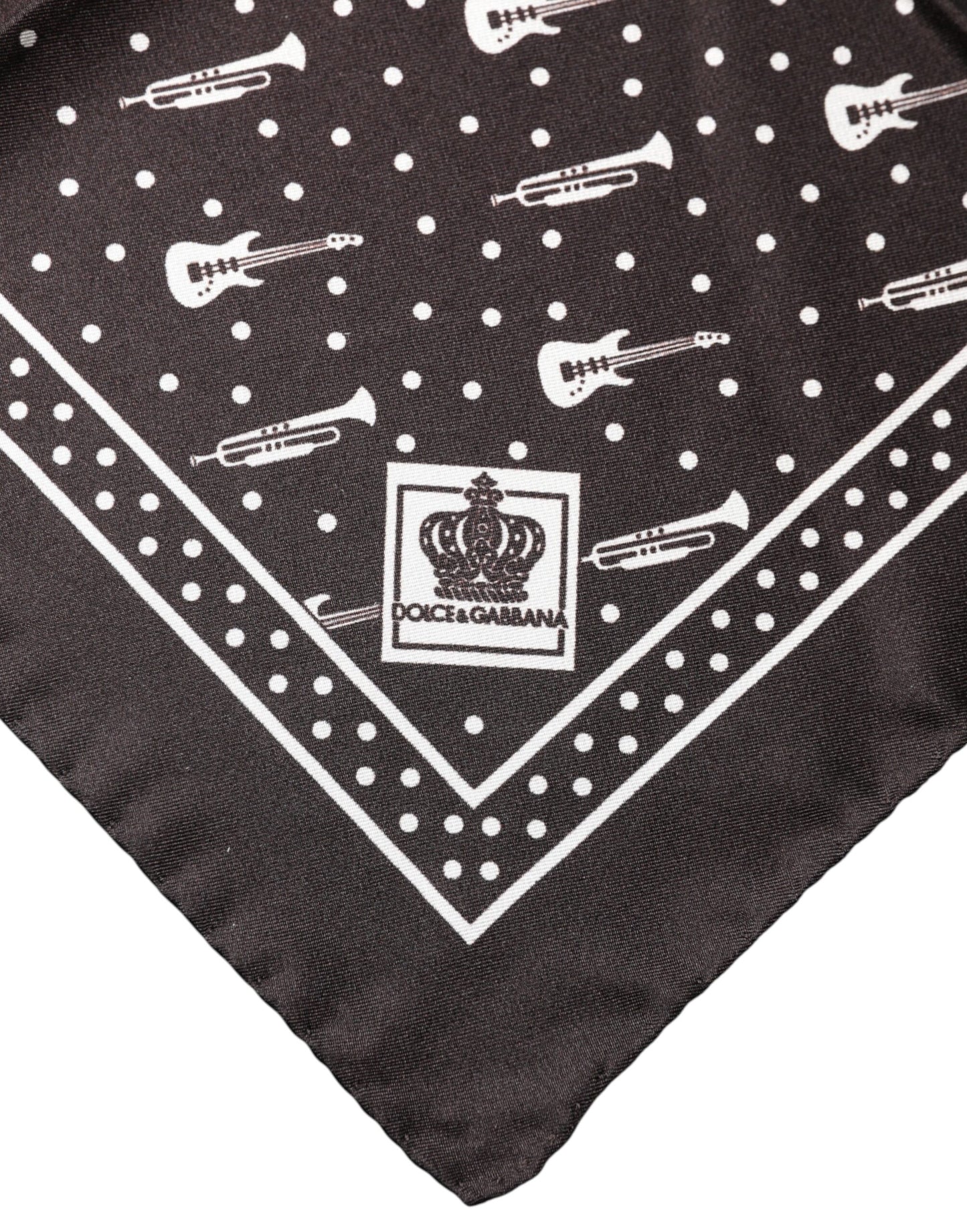 Black Guitar Trumpet Men Handkerchief Scarf