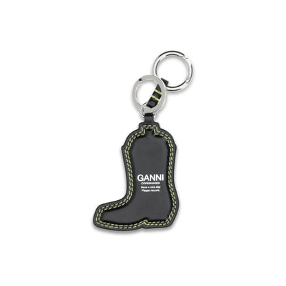 Black Recycled Leather Keychain