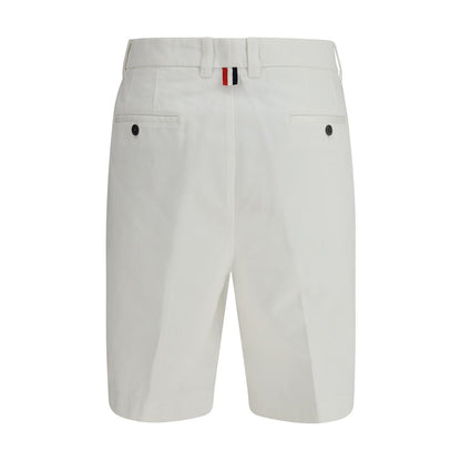 White Polyester Bermuda Shorts